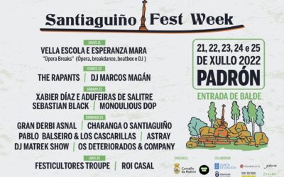 O Santiaguiño Fest Week trae a Padrón unha mestura de música folk, pop, rap, rock e sons da cultura urbana